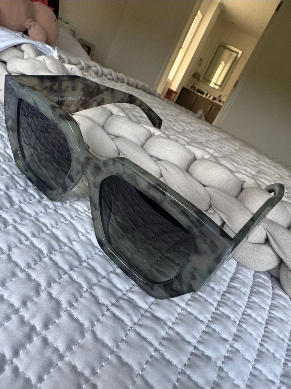 Chunky Square Oversized Sunglasses in Smoky Gray